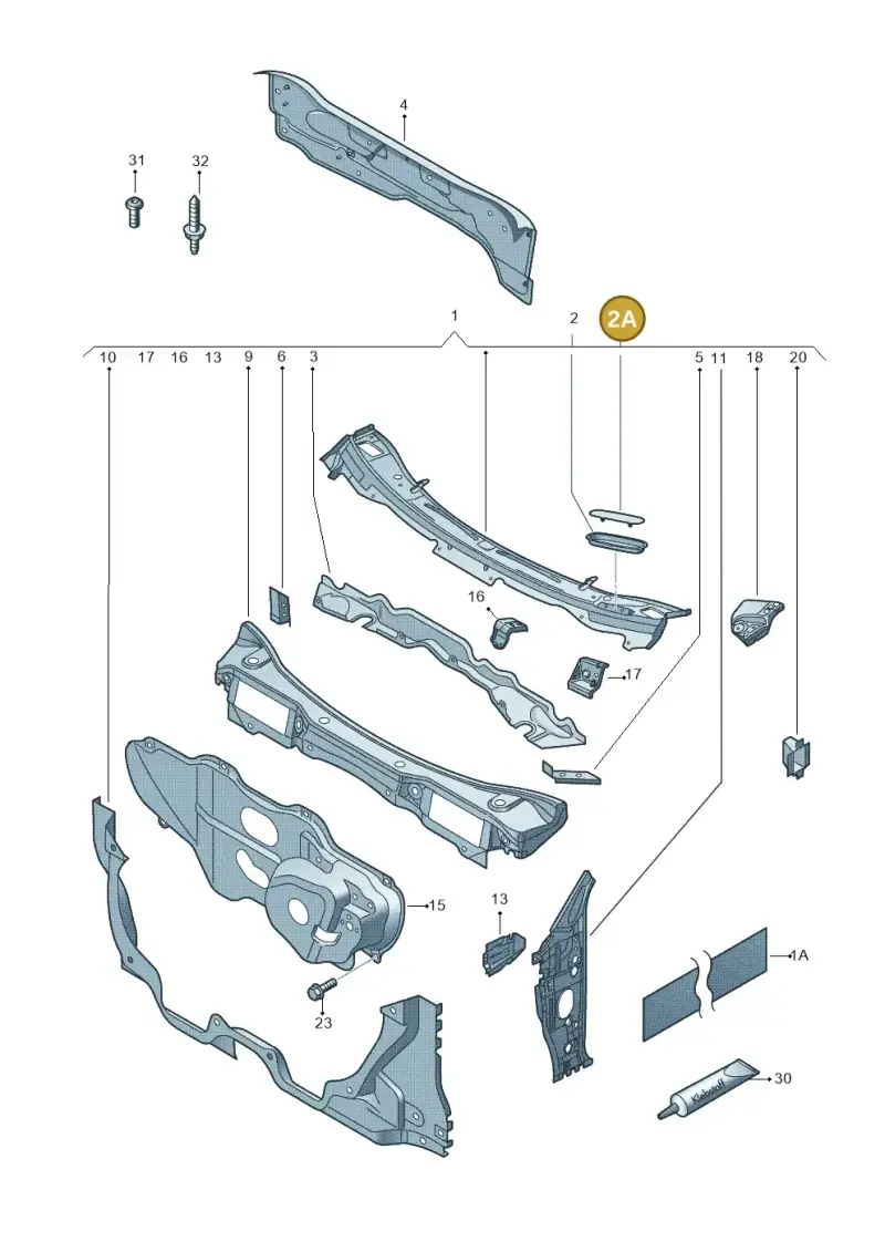 3D0000289 — Volkswagen Polo 1.4 BlueMotion (2014-2017) diagram 672803150, position 2A