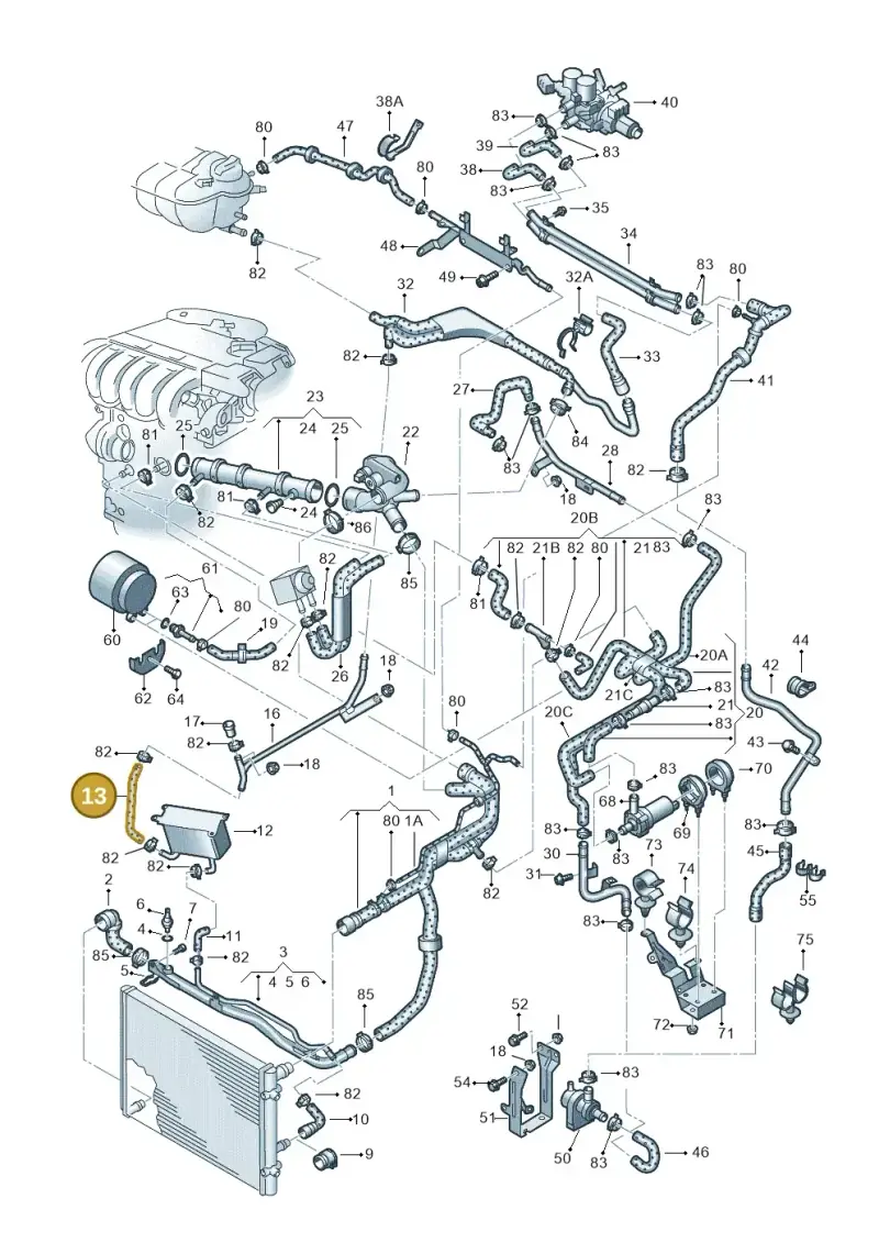 3D0121058E — Volkswagen PHAETON                08> (2007-) diagram 258121300, position 13