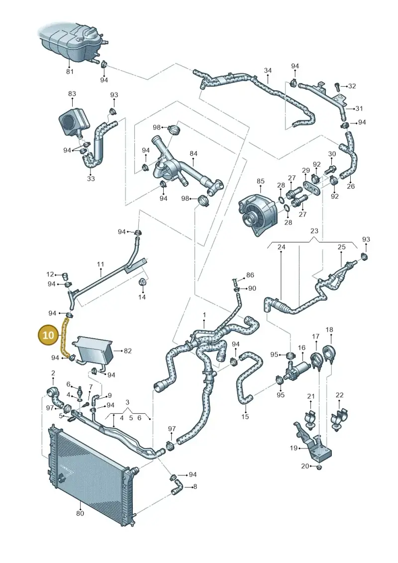 3D0121058E — Volkswagen Phaeton 4motion (2010-2016) diagram 667121300, position 10