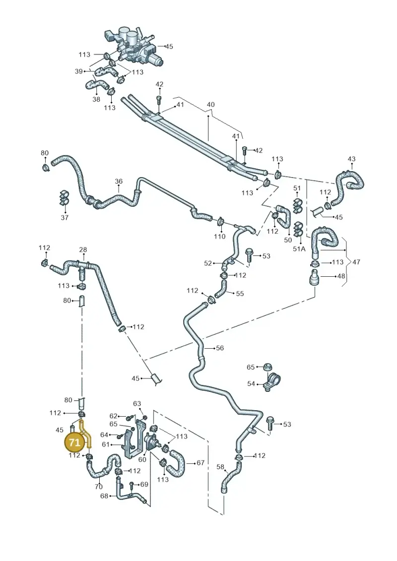 3D0121065FR — Volkswagen Phaeton 4motion (2010-2016) diagram 258121410, position 71