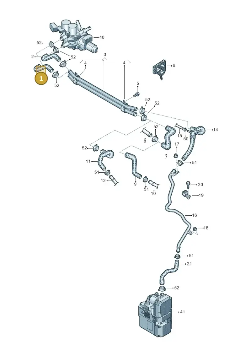 3D0121073H — Volkswagen Phaeton 4motion (2010-2016) diagram 258121470, position 1