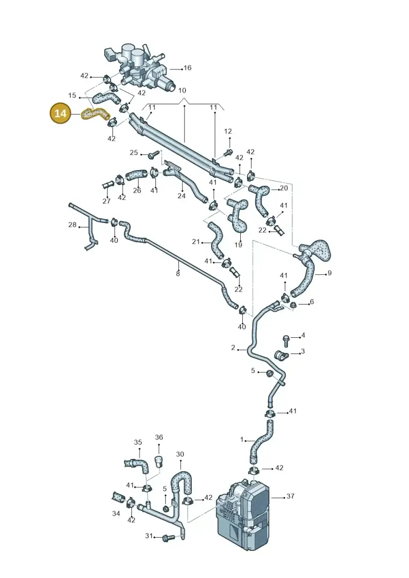 3D0121073H — Volkswagen Phaeton (lang) (2003-2006) diagram 258121520, position 14