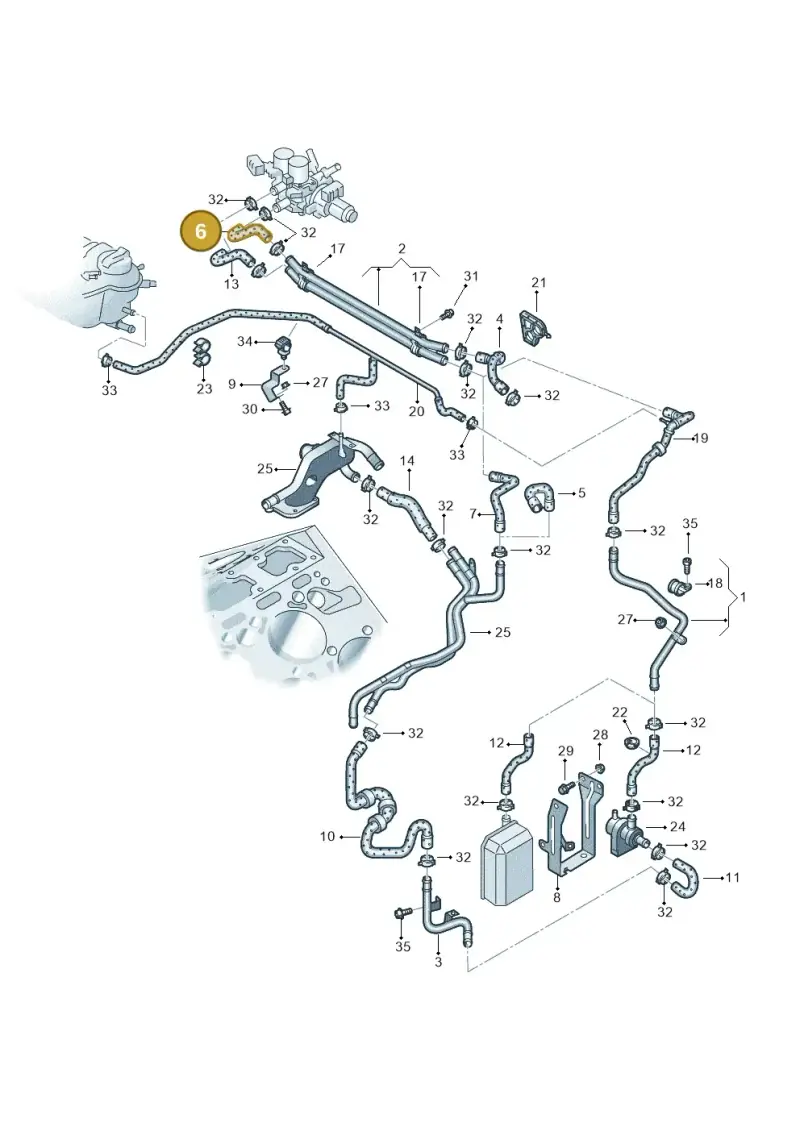 3D0121073H — Volkswagen Phaeton (lang) (2003-2006) diagram 258121610, position 6