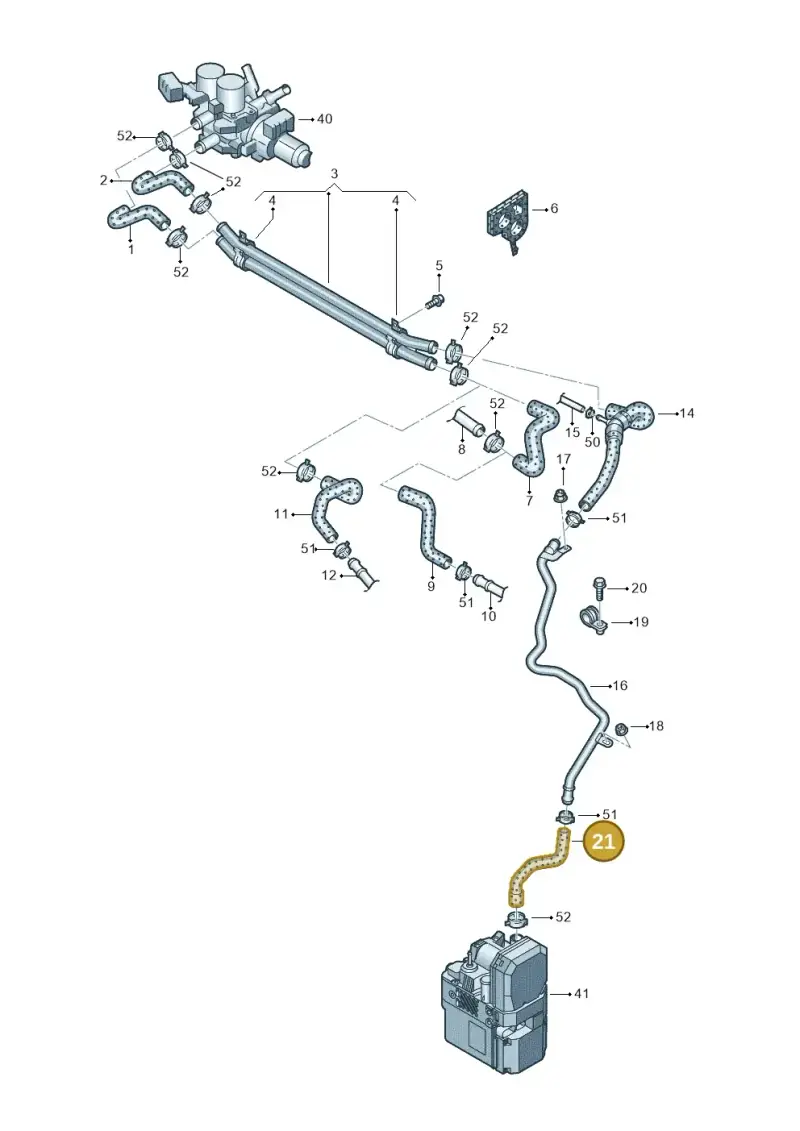 3D0121157AJ — Volkswagen Phaeton 4motion (2010-2016) diagram 258121470, position 21