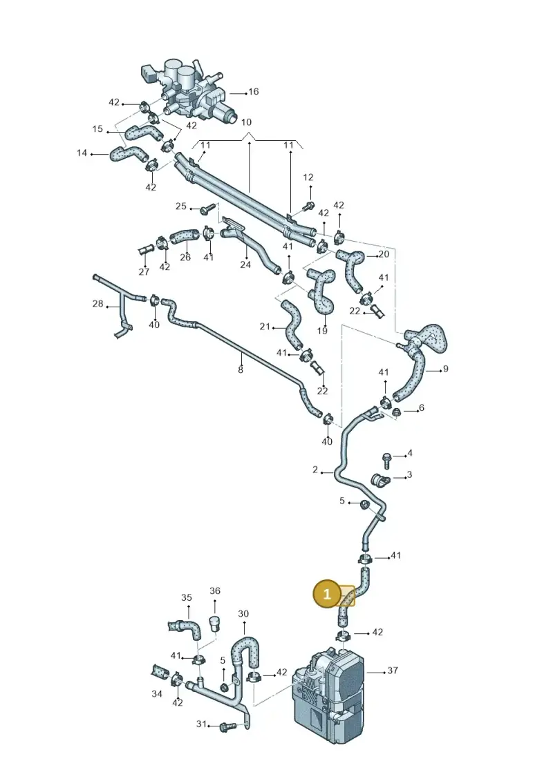 3D0121157AJ — Volkswagen Phaeton (lang) (2003-2006) diagram 258121520, position 1