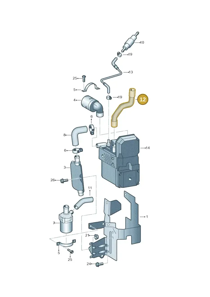 3D0121157AJ — Volkswagen Phaeton 4motion (2010-2016) diagram 258261460, position 12