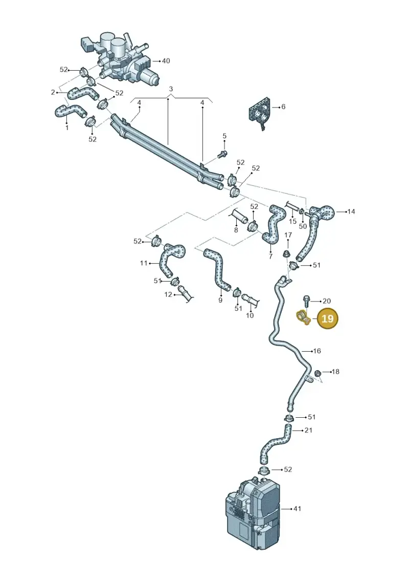 3D0121326B — Volkswagen Phaeton 4motion (2010-2016) diagram 258121470, position 19