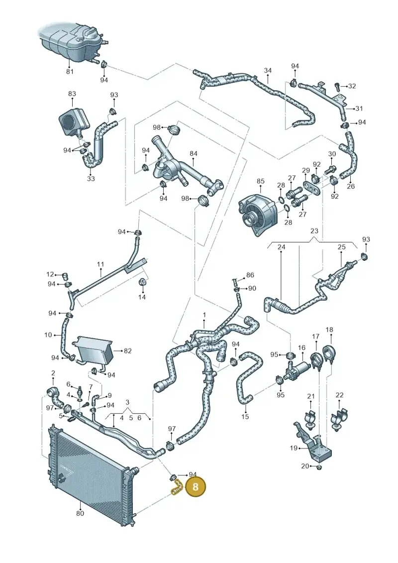 3D0122096 — Volkswagen Phaeton 4motion (2010-2016) diagram 667121300, position 8