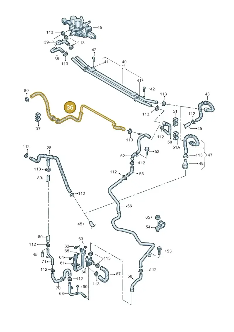 3D0122447BG — Volkswagen Phaeton 4motion (2010-2016) diagram 258121410, position 36