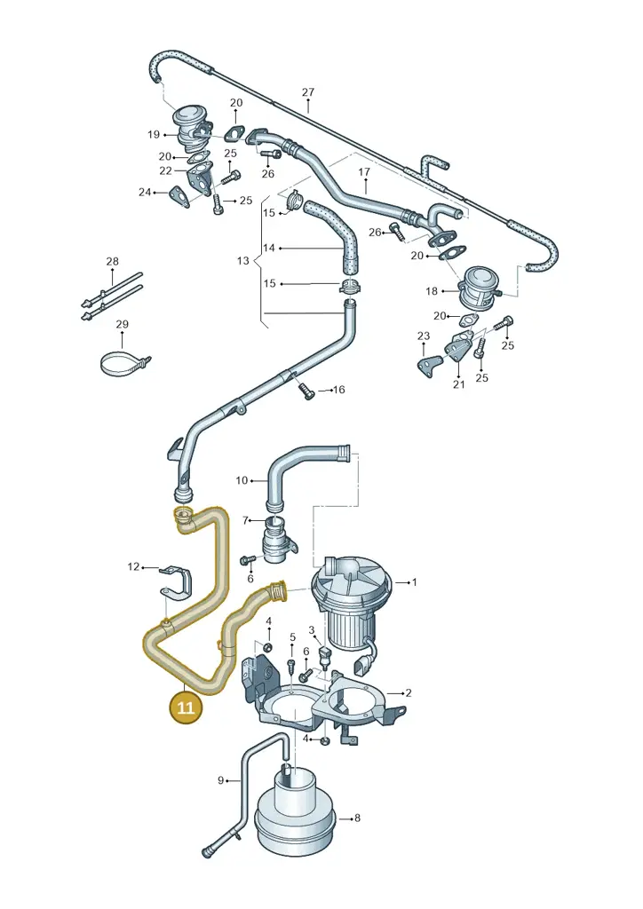 3D0131128J — Volkswagen Phaeton 4motion (2008-2010) diagram 258131150, position 11