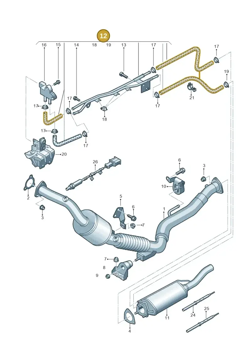 3D0131552E — Volkswagen Phaeton 4motion (2010-2016) diagram 258253710, position 12
