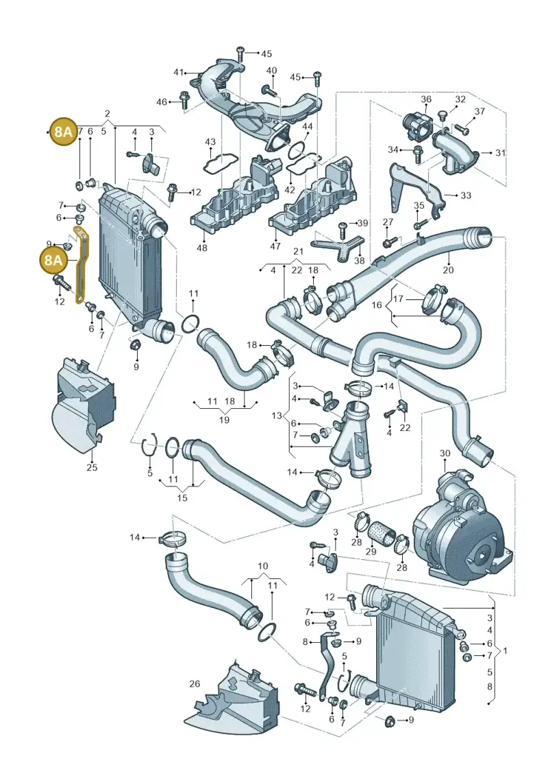 3D0145813 — Volkswagen Phaeton (lang) (2003-2006) diagram 258145750, position 8A