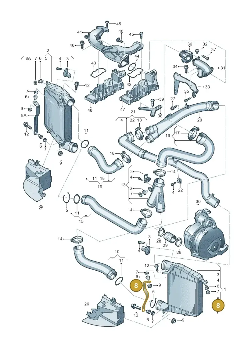 3D0145813A — Volkswagen Phaeton 4motion (2008-2010) diagram 258145750, position 8