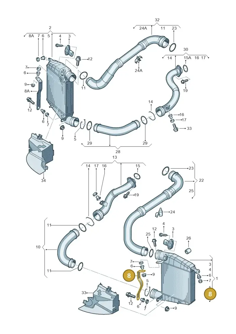 3D0145813A — Volkswagen Phaeton (lang) (2003-2006) diagram 258145800, position 8