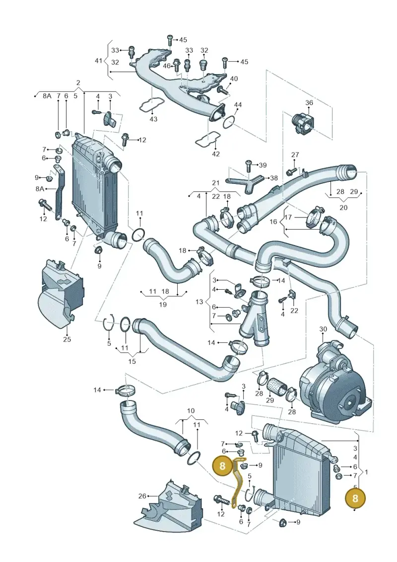 3D0145813A — Volkswagen Phaeton 4motion (2010-2016) diagram 710145800, position 8