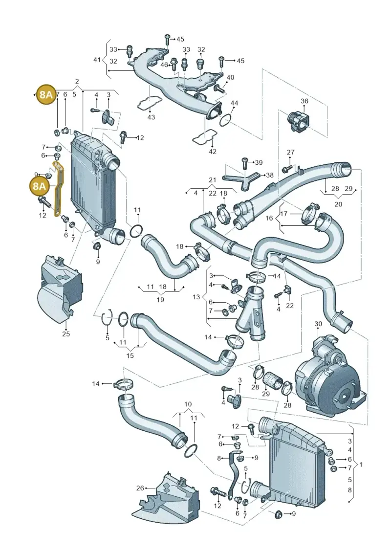 3D0145813 — Volkswagen Phaeton 4motion (2010-2016) diagram 710145800, position 8A