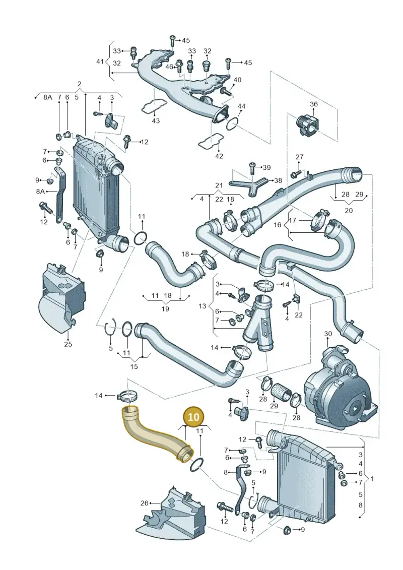 3D0145834AA — Volkswagen Phaeton 4motion (2010-2016) diagram 710145800, position 10