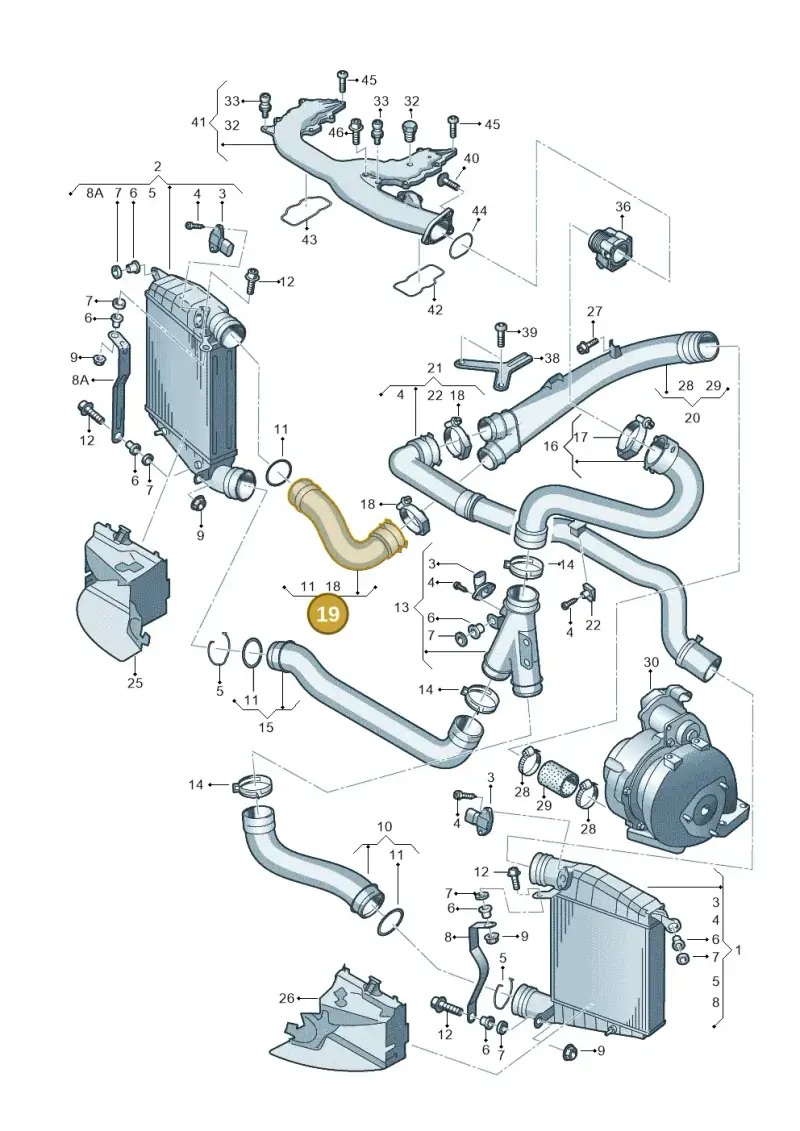 3D0145834Q — Volkswagen Phaeton 4motion (2010-2016) diagram 710145800, position 19
