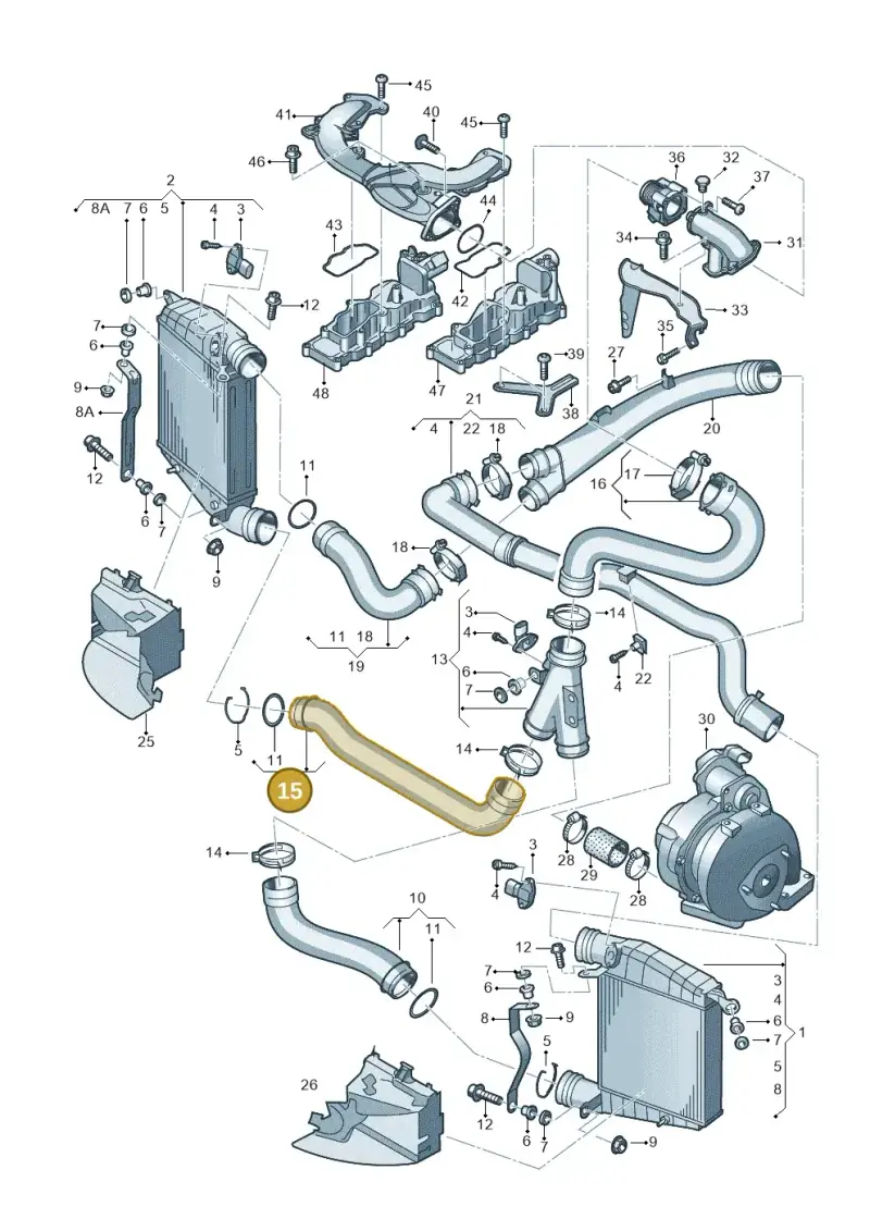 3D0145834R — Volkswagen Phaeton 4motion (2008-2010) diagram 258145750, position 15
