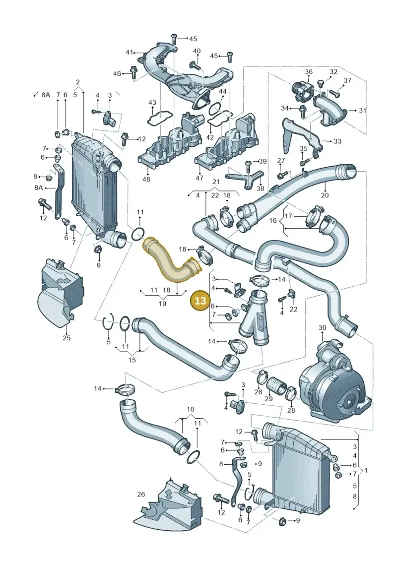 3D0145840L — Volkswagen Phaeton 4motion (2008-2010) diagram 258145750, position 13