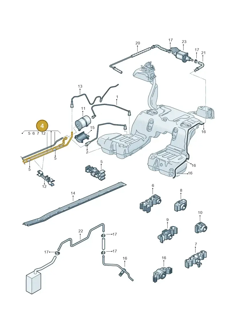 3D0200059S — Volkswagen Phaeton 4motion (2008-2010) diagram 258201400, position 4