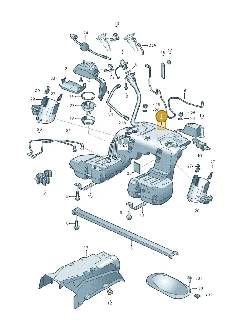 3D0201060CG — Volkswagen Phaeton 4motion (2008-2010) diagram 258201050, position 1