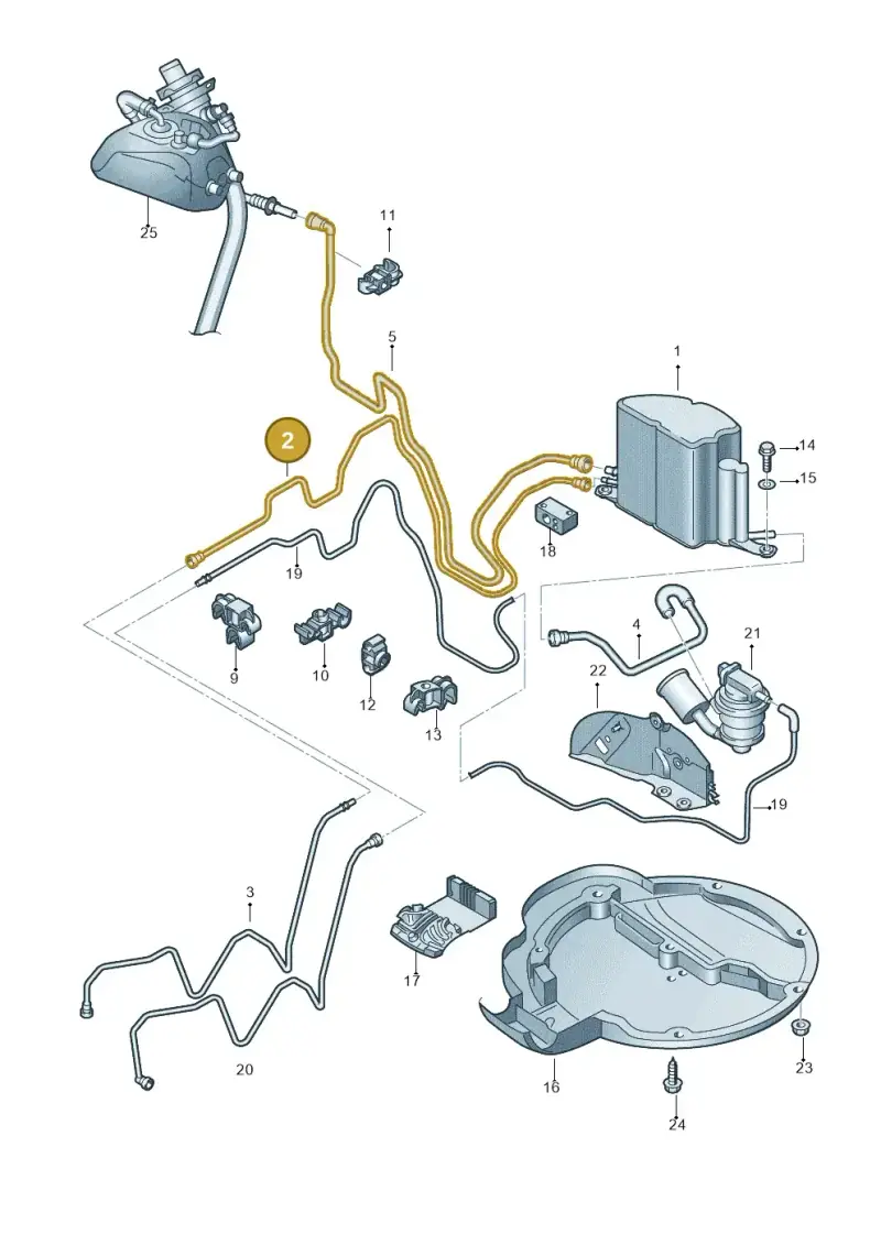 3D0201090G — Volkswagen Phaeton 4motion (2010-2016) diagram 258201960, position 2