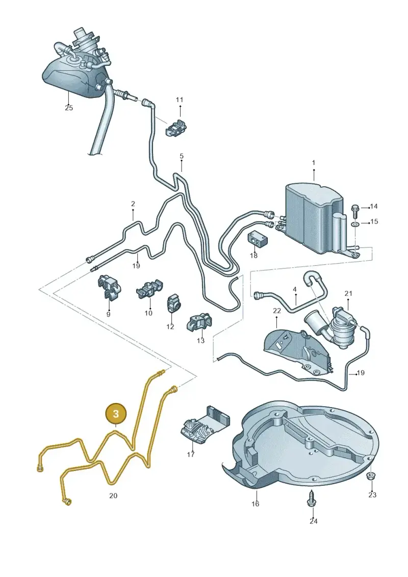 3D0201090N — Volkswagen Phaeton 4motion (2010-2016) diagram 258201960, position 3