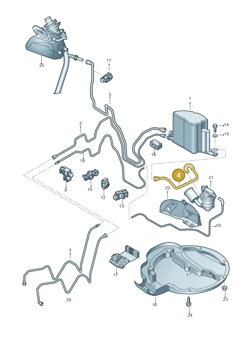 3D0201090Q — Volkswagen Phaeton 4motion (2010-2016) diagram 258201960, position 4