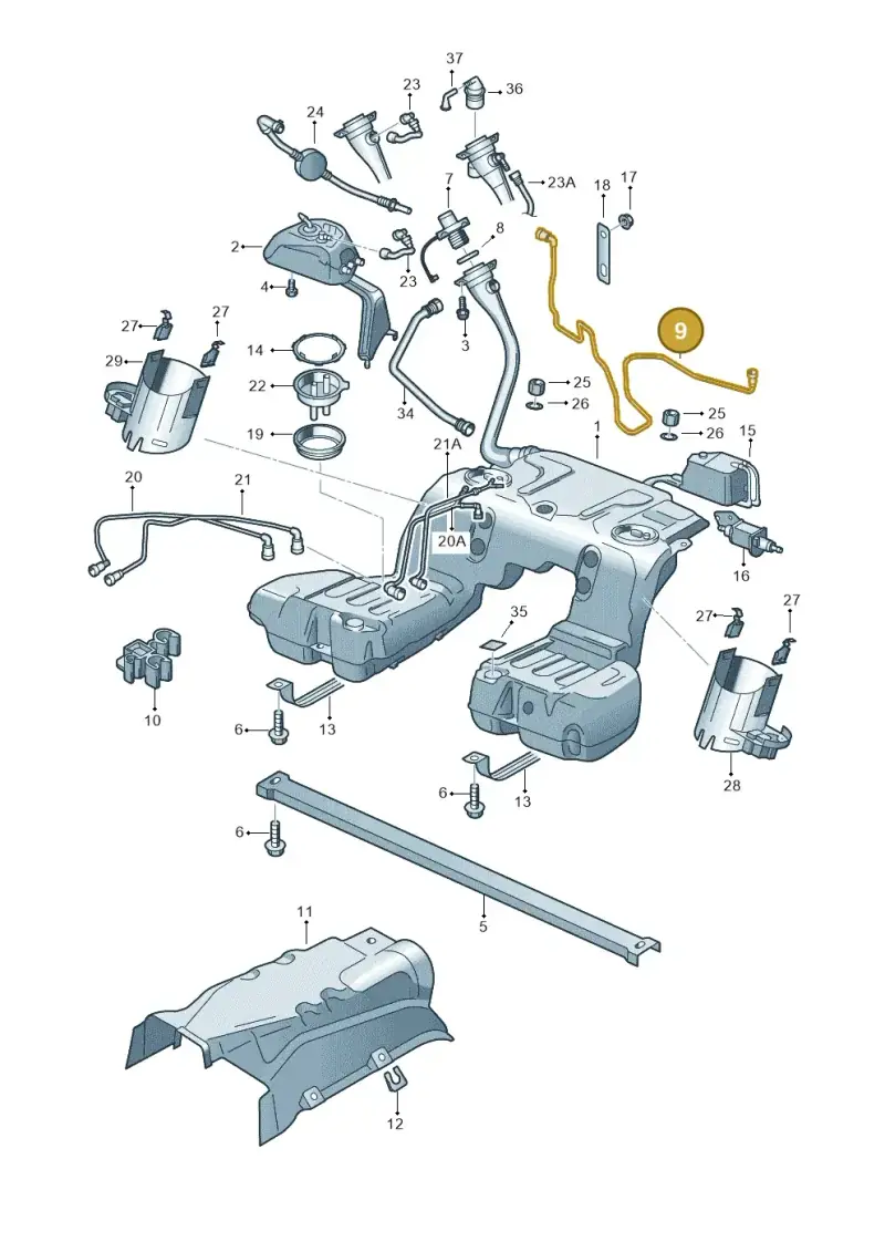 3D0201160S — Volkswagen Phaeton 4motion (2010-2016) diagram 710201050, position 9
