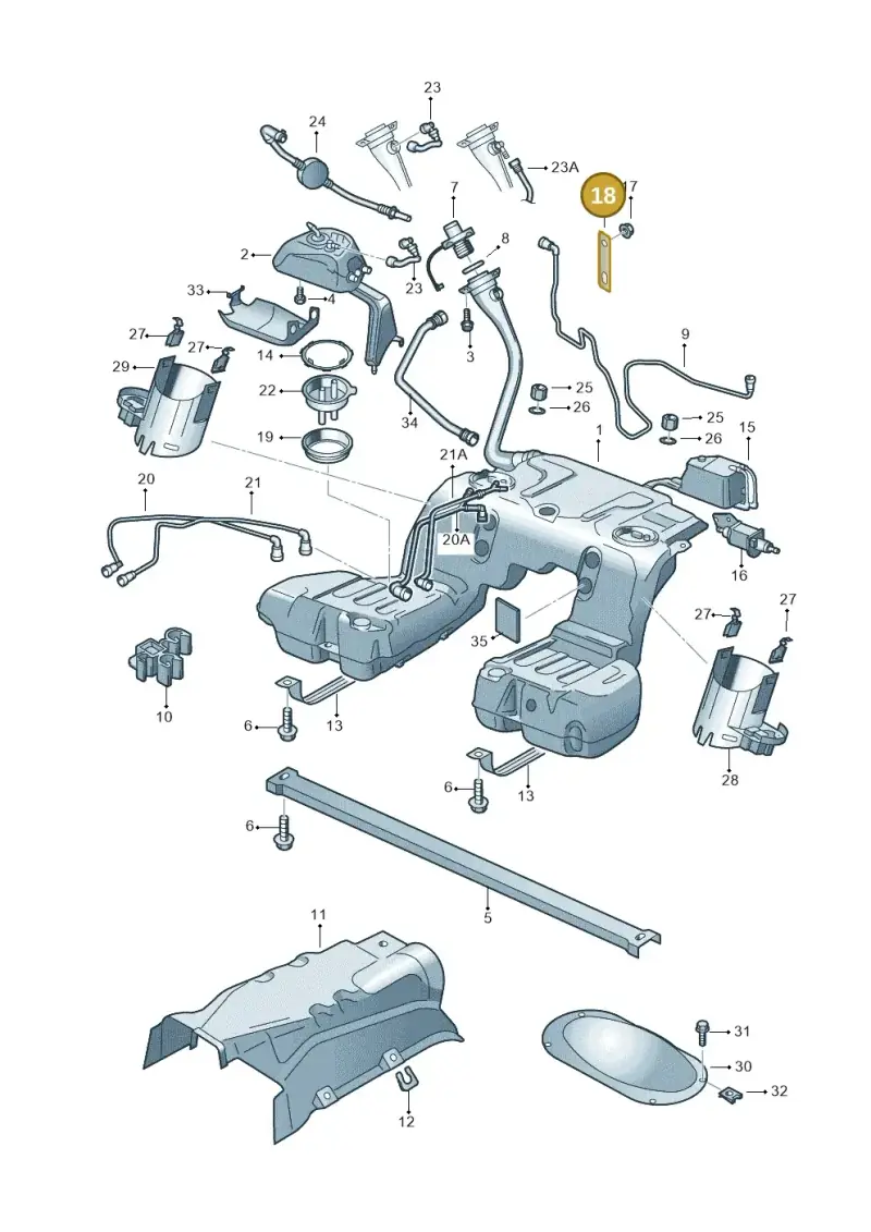 3D0201211A — Volkswagen Phaeton 4motion (2008-2010) diagram 258201050, position 18