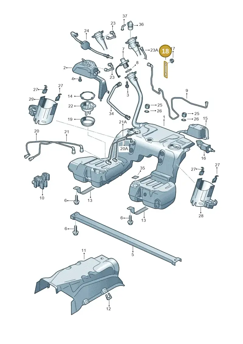 3D0201211A — Volkswagen Phaeton 4motion (2010-2016) diagram 710201050, position 18