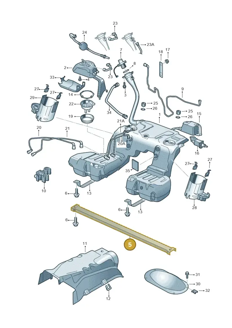 3D0201259A — Volkswagen Phaeton 4motion (2008-2010) diagram 258201050, position 5