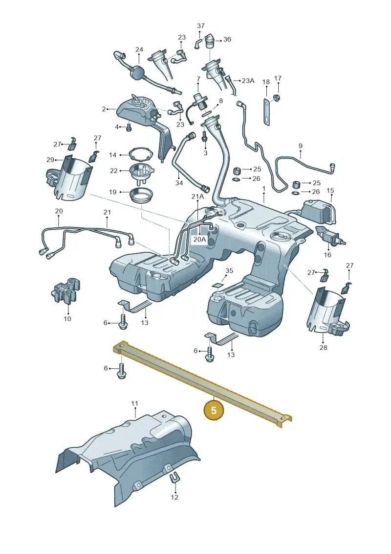 3D0201259A — Volkswagen Phaeton 4motion (2010-2016) diagram 710201050, position 5