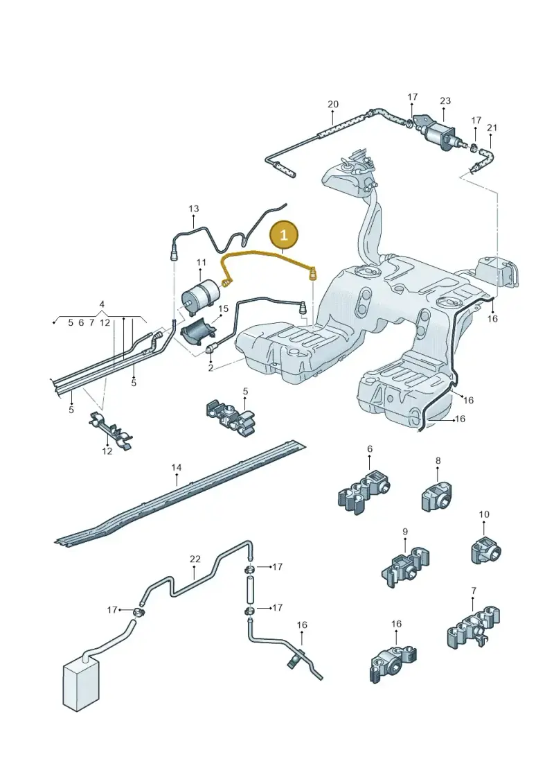 3D0201293G — Volkswagen Phaeton 4motion (2008-2010) diagram 258201400, position 1