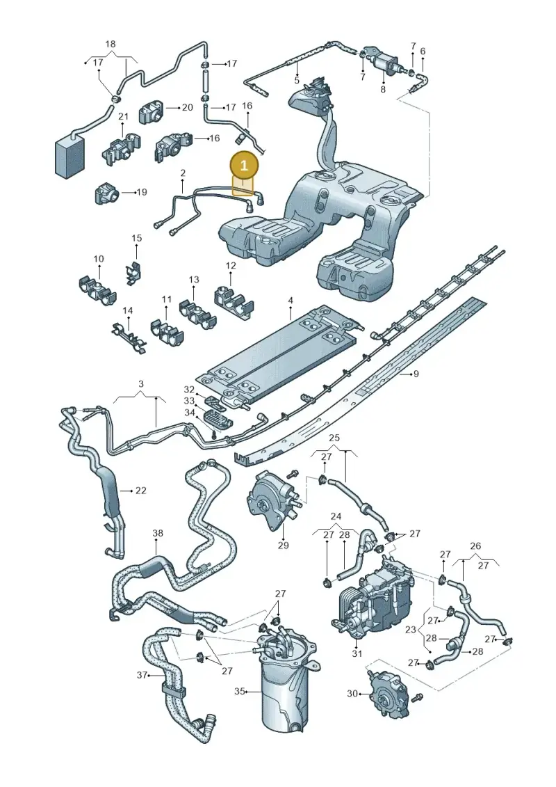 3D0201293J — Volkswagen Phaeton (lang) (2003-2006) diagram 258201250, position 1