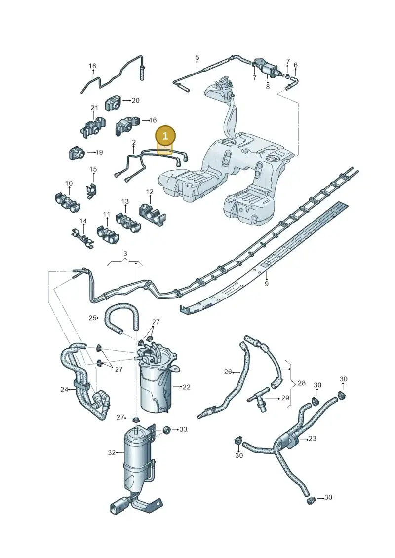 3D0201293J — Volkswagen Phaeton 4motion (2008-2010) diagram 667201250, position 1