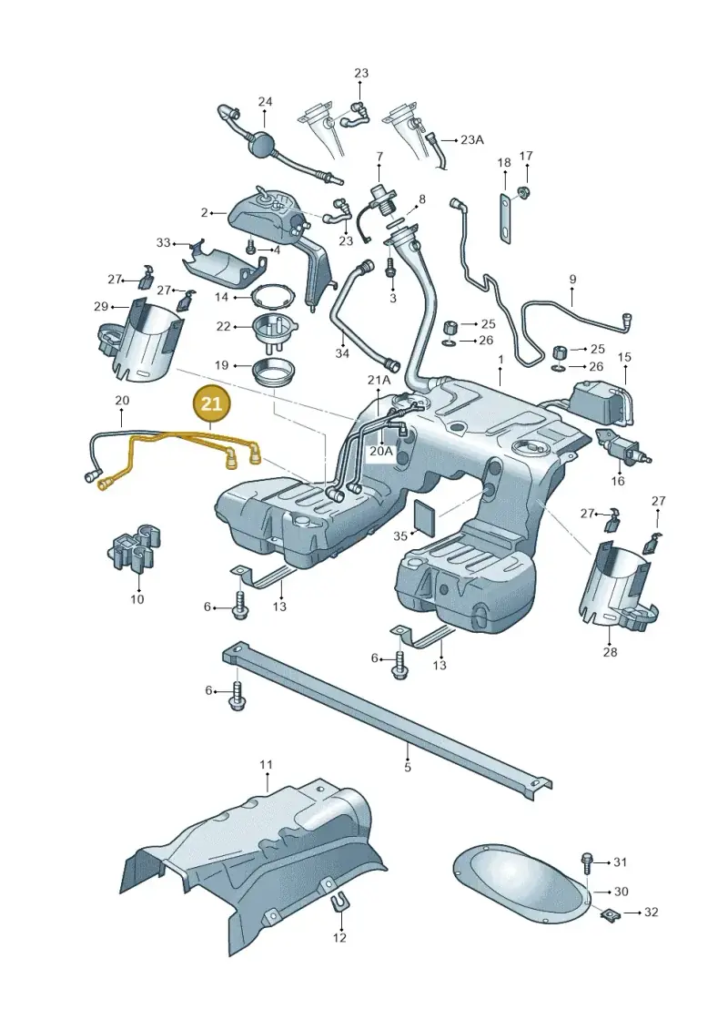 3D0201294F — Volkswagen Phaeton 4motion (2008-2010) diagram 258201050, position 21