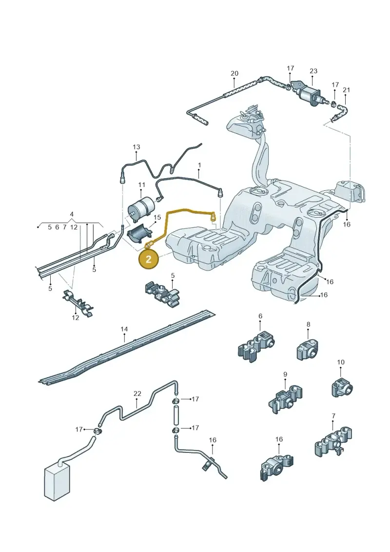 3D0201294F — Volkswagen Phaeton 4motion (2008-2010) diagram 258201400, position 2