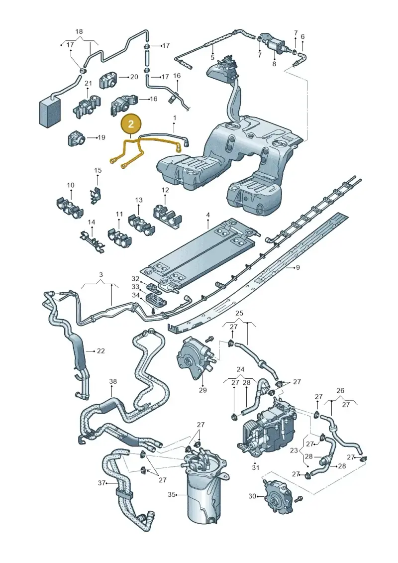 3D0201294H — Volkswagen Phaeton (lang) (2003-2006) diagram 258201250, position 2