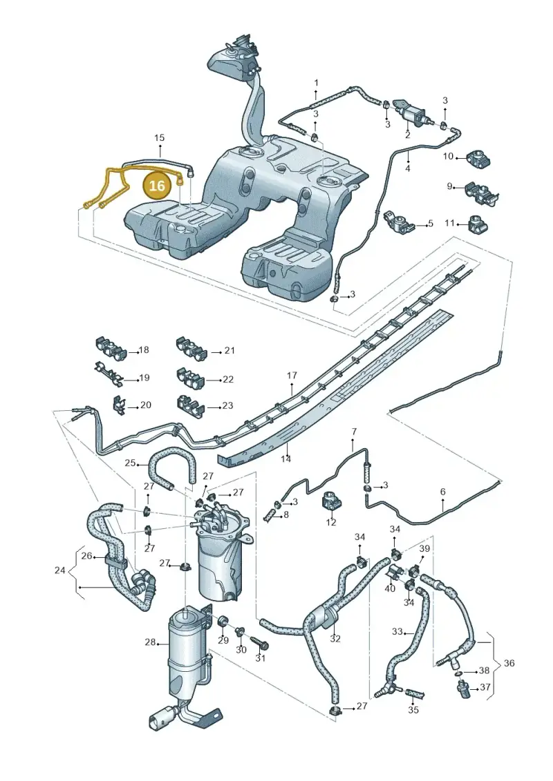 3D0201294H — Volkswagen Phaeton 4motion (2010-2016) diagram 710201250, position 16