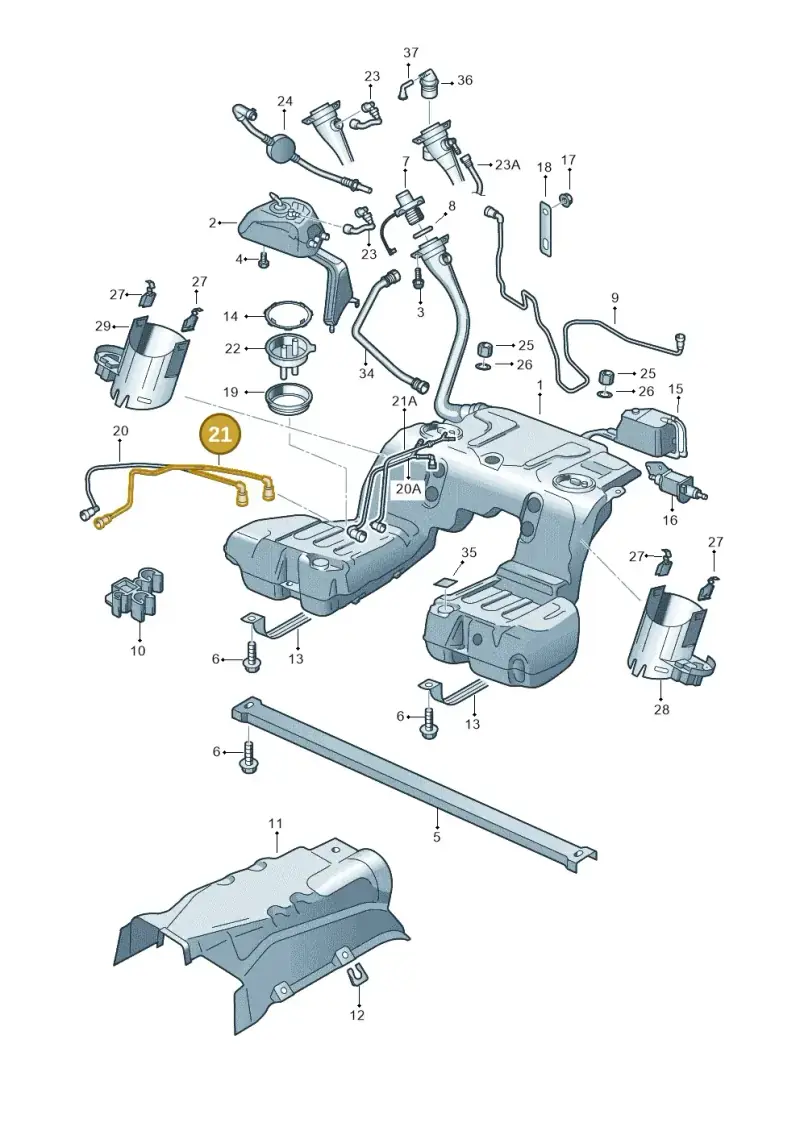 3D0201294H — Volkswagen Phaeton 4motion (2010-2016) diagram 710201050, position 21