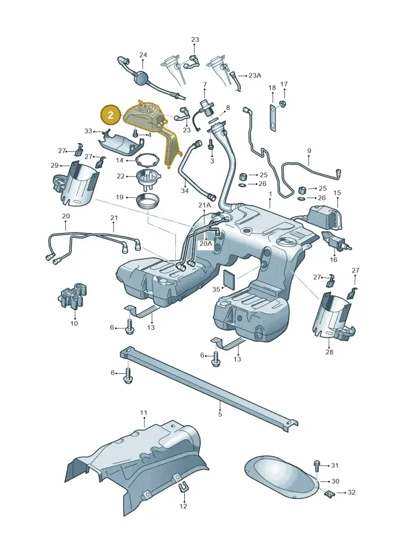 3D0201301AA — Volkswagen Phaeton 4motion (2008-2010) diagram 258201050, position 2