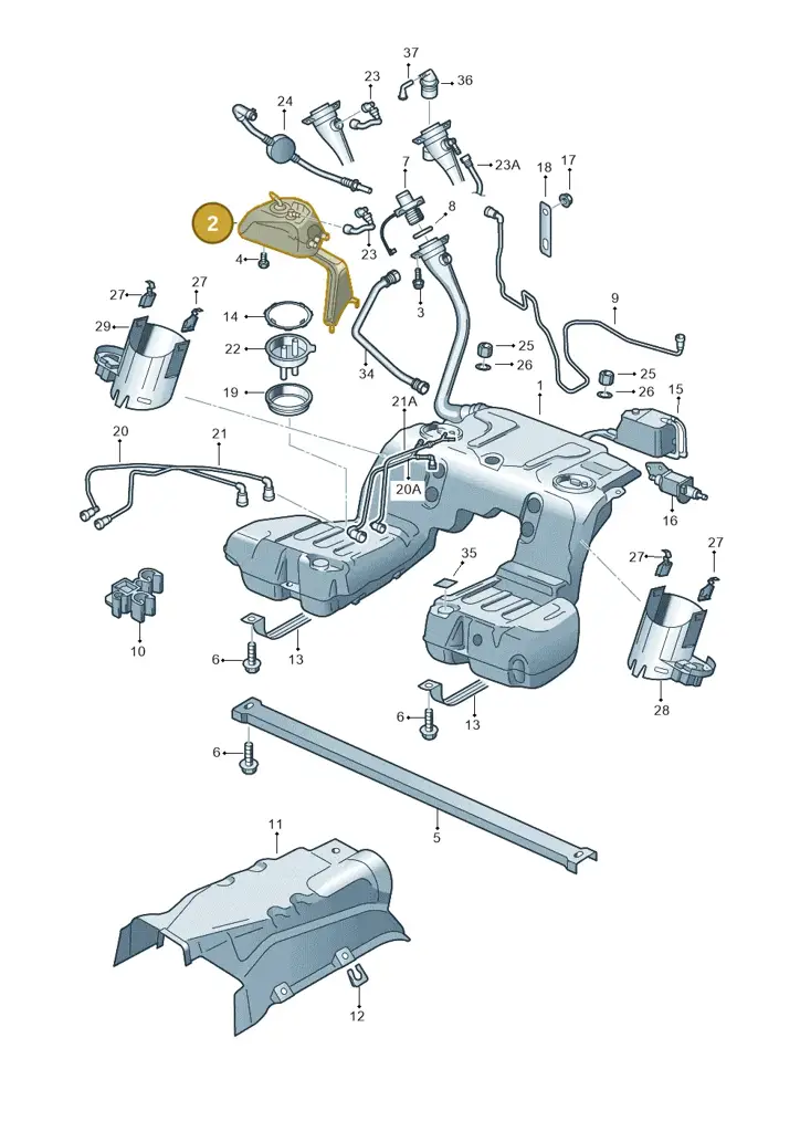 3D0201301AB — Volkswagen Phaeton 4motion (2010-2016) diagram 710201050, position 2