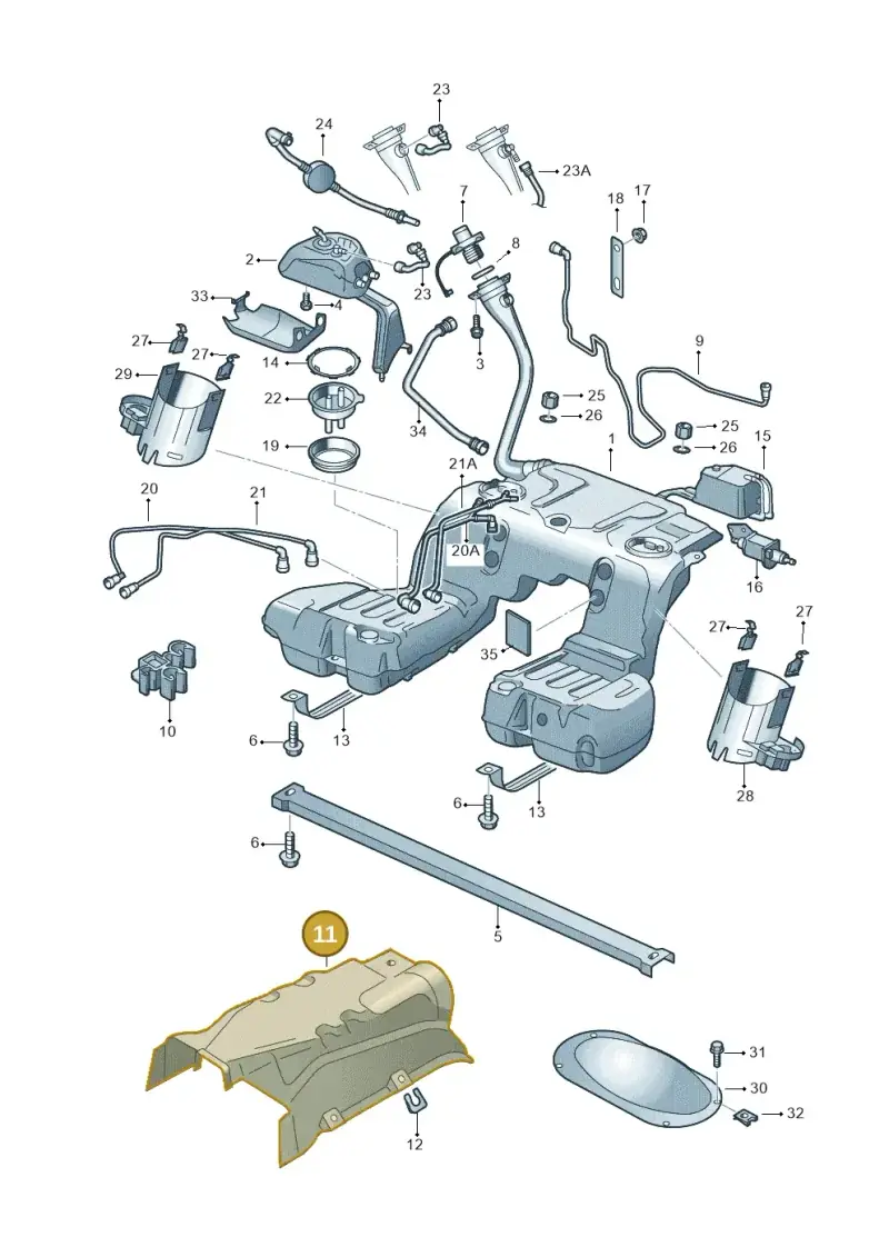 3D0201308F — Volkswagen Phaeton 4motion (2008-2010) diagram 258201050, position 11
