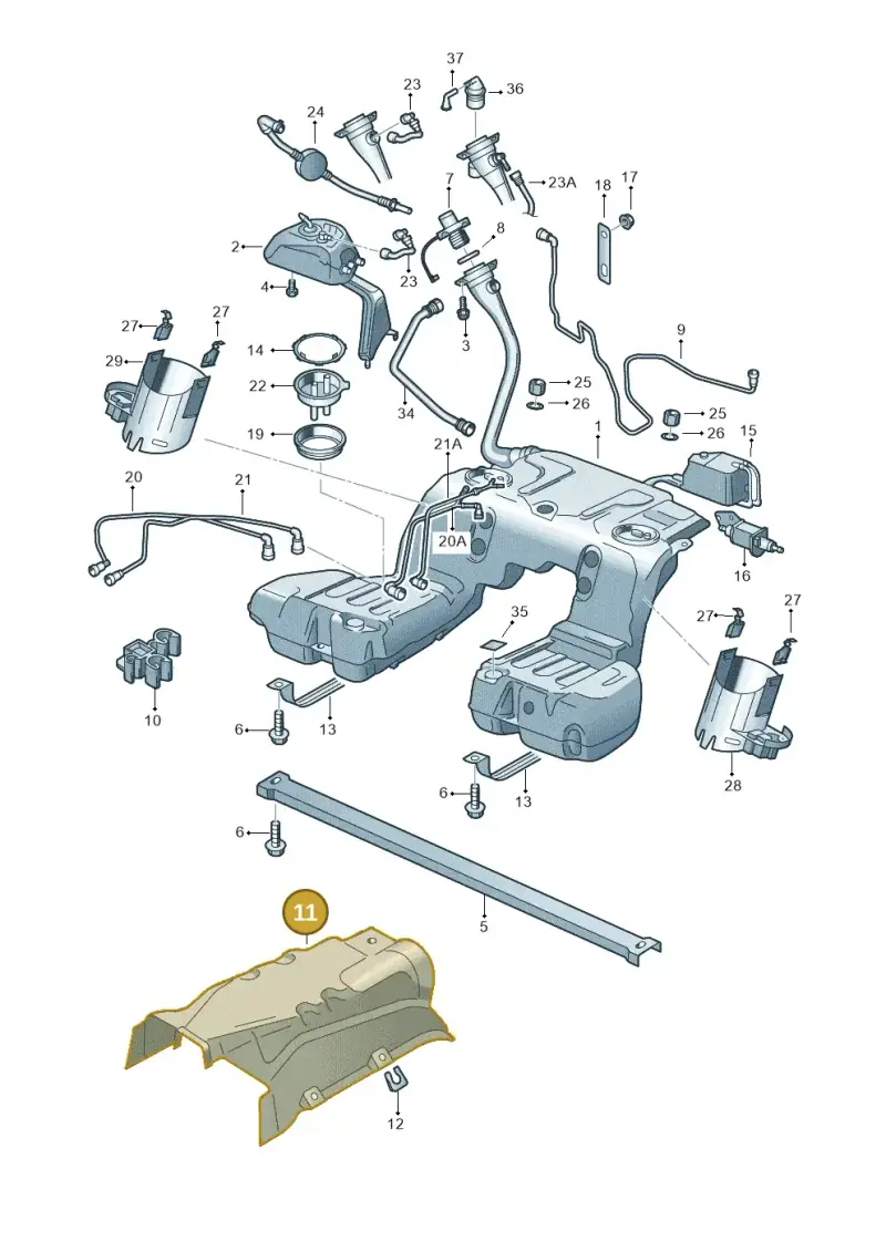 3D0201308F — Volkswagen Phaeton 4motion (2010-2016) diagram 710201050, position 11