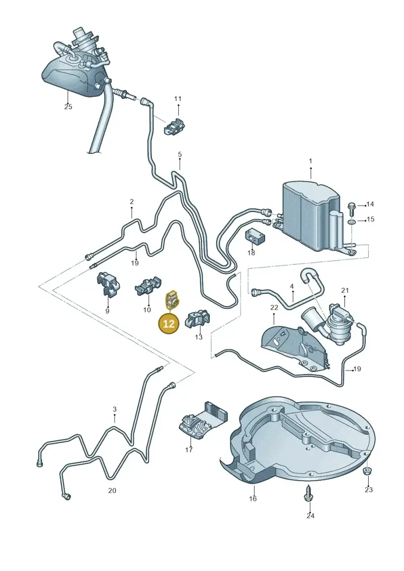 3D0201449AG — Volkswagen Phaeton 4motion (2010-2016) diagram 258201960, position 12