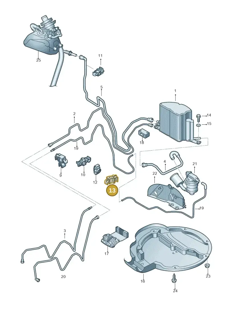 3D0201449AH — Volkswagen Phaeton 4motion (2010-2016) diagram 258201960, position 13