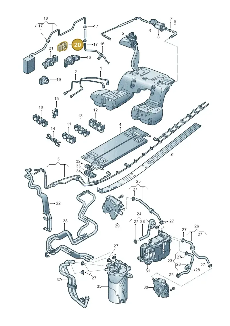 3D0201449E — Volkswagen Phaeton (lang) (2003-2006) diagram 258201250, position 20