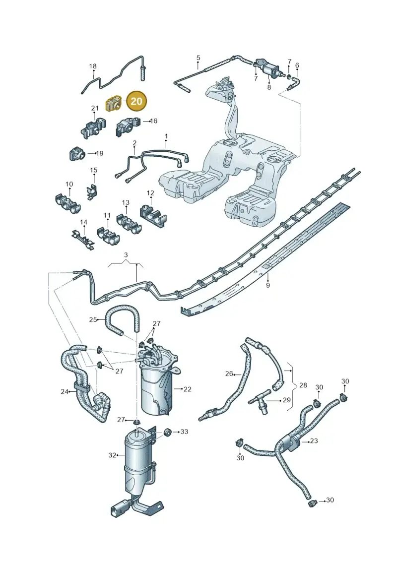 3D0201449E — Volkswagen Phaeton 4motion (2008-2010) diagram 667201250, position 20